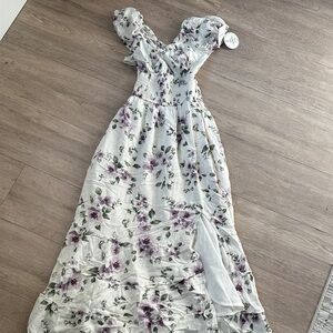 Floral Puff Sleeve Maxi Dress